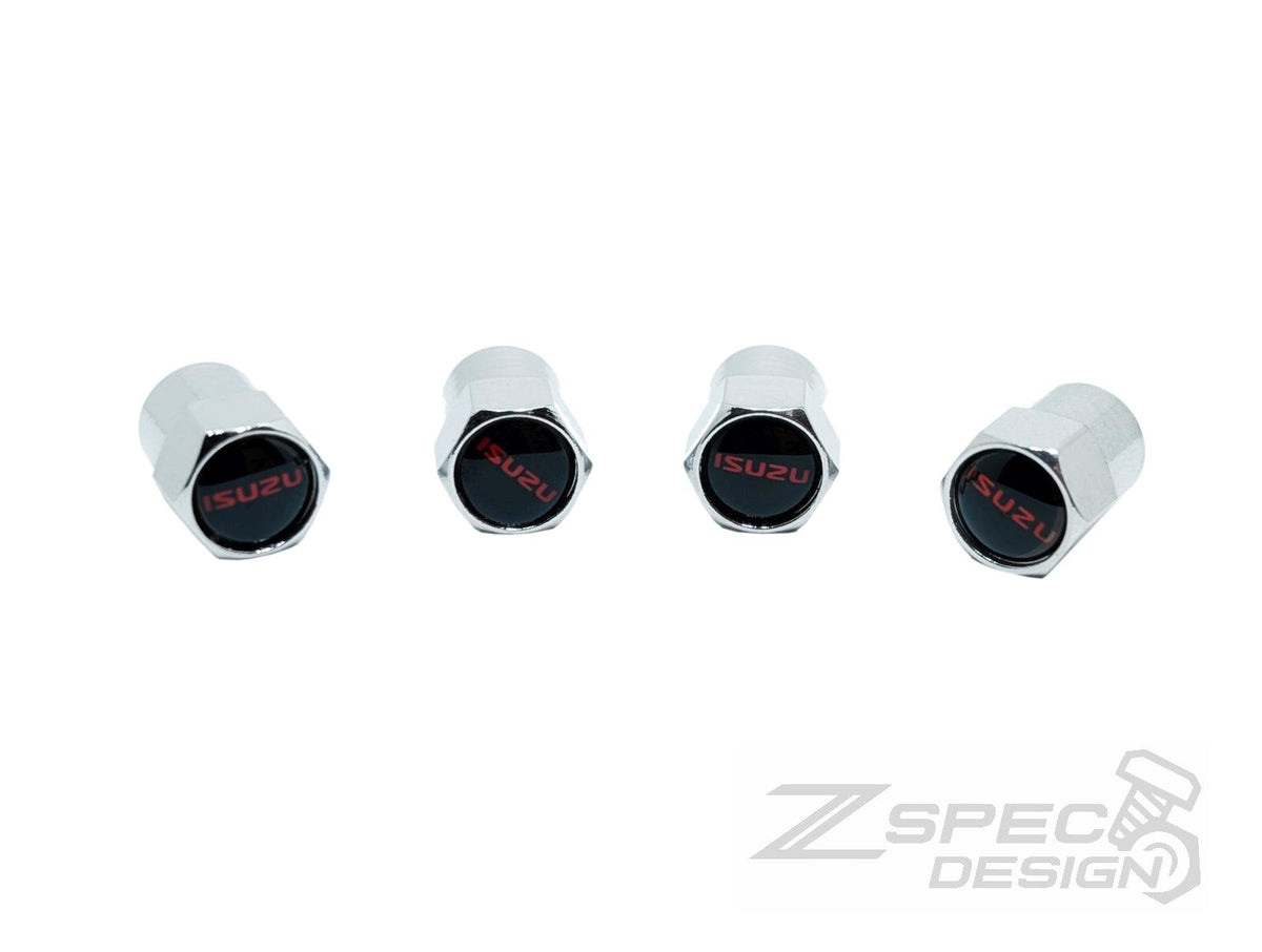 Chrome Valve Stem Tire Caps, Isuzu Style