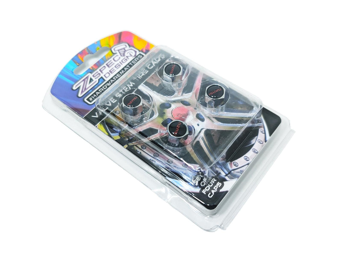 Chrome Valve Stem Tire Caps, Isuzu Style