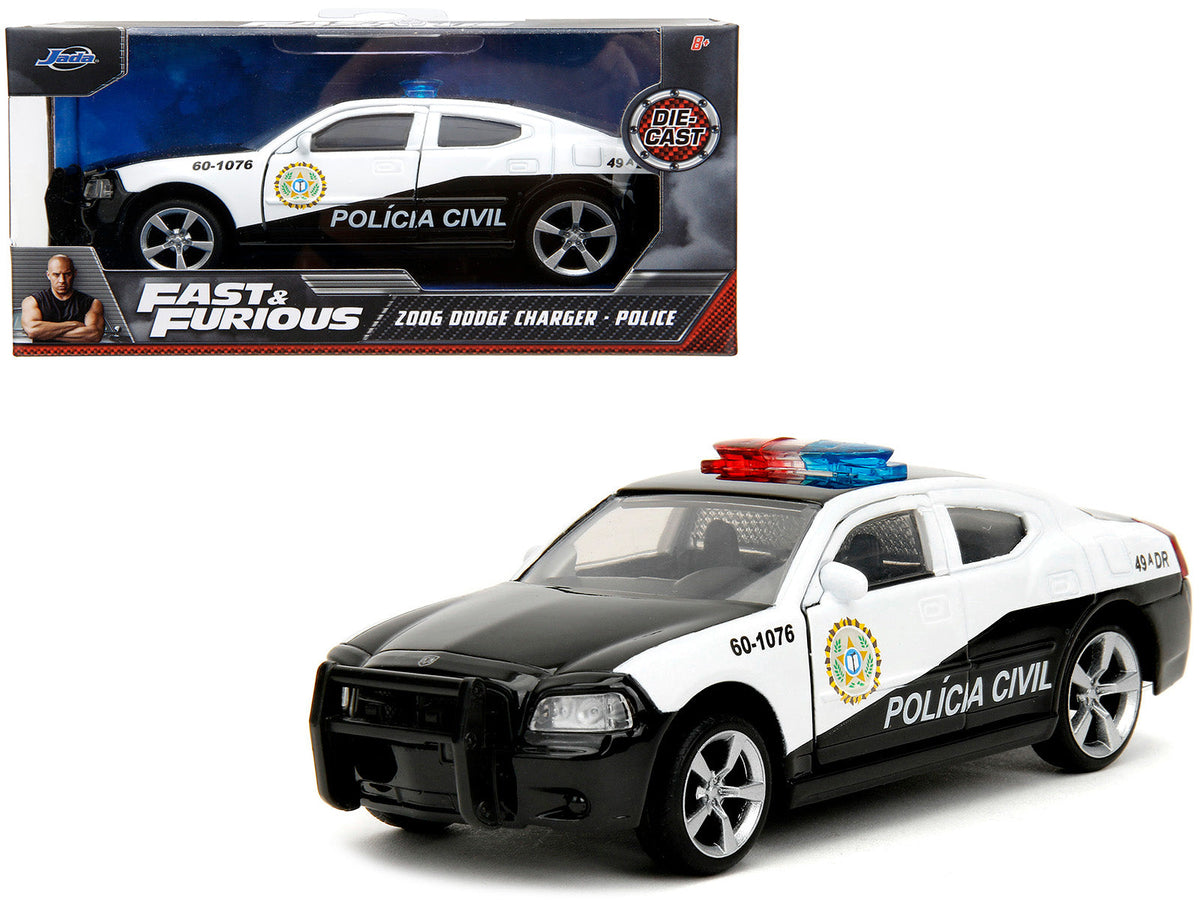 Rapid Vehicles 2006 Dodge Charger Police Black and White "Policia Civil" "Fast & Furious" Series...