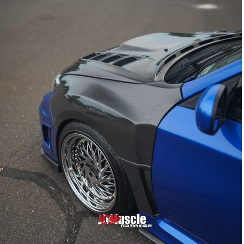 JDMuscle [08-14 WRX/STI] Carbon Fiber Hood V3 w/ Heat Extract