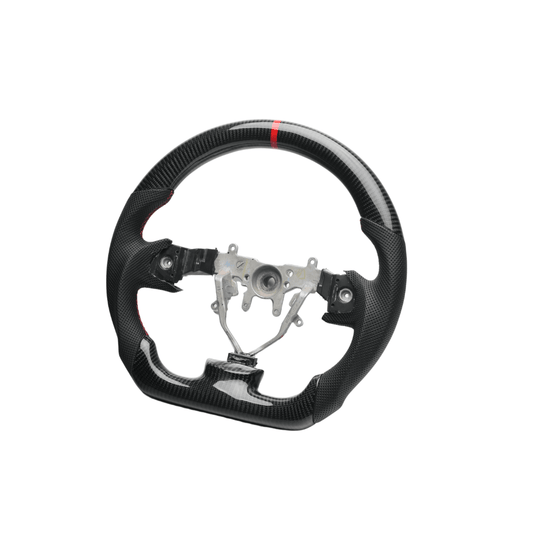JDMuscle [08-14 WRX/STI] Carbon Lite Series Carbon Fiber Steering Wheel w/ Red Accents