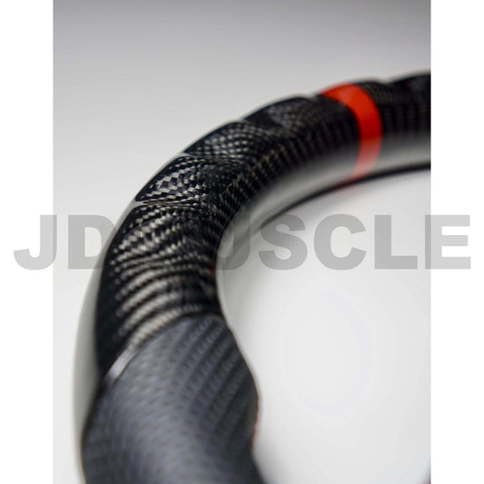 JDMuscle [15-21 WRX/STI] Carbon Lite Series Carbon Fiber Steering Wheel - View 2