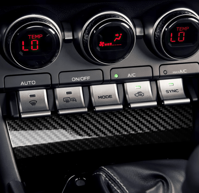 JDMuscle [22-26 BRZ/GR86] Carbon Fiber Lower AC Button Cover w/ Gloss Finish *Clearance* No Returns*