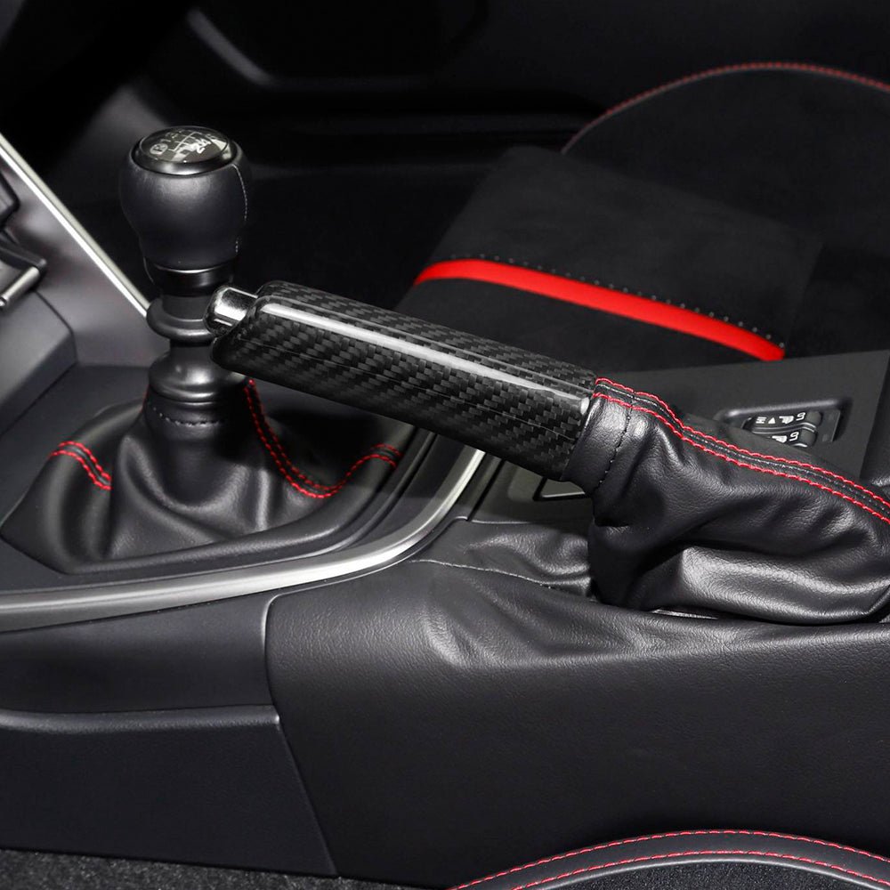 JDMuscle [22-26 WRX, 15-21 WRX/STI, 22-26 BRZ/GR86] Carbon Fiber E-Brake Handle - Black / Red /...