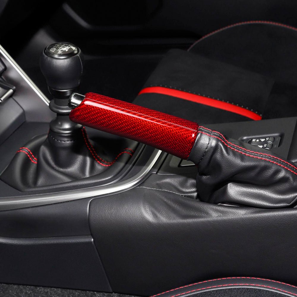 JDMuscle [22-26 WRX, 15-21 WRX/STI, 22-26 BRZ/GR86] Carbon Fiber E-Brake Handle - Black / Red /...