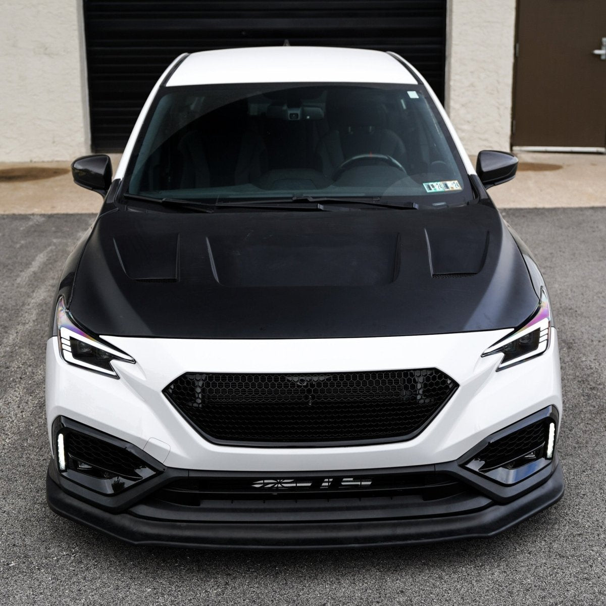 JDMuscle [22-25 WRX w/ FMIC] Carbon Fiber Scoopless Hood V1 - View 8