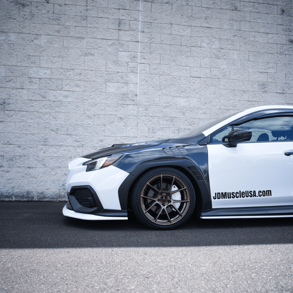 JDMuscle [22-26 WRX] Spec CS 3-Piece Front Lip Paint Matched / Gloss Black / RAW ABS