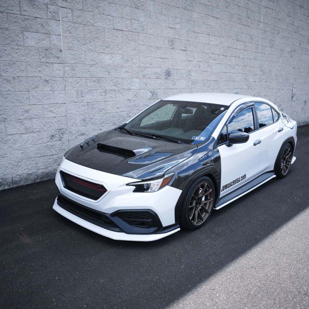JDMuscle [22-26 WRX] Spec CS 3-Piece Front Lip Paint Matched / Gloss Black / RAW ABS