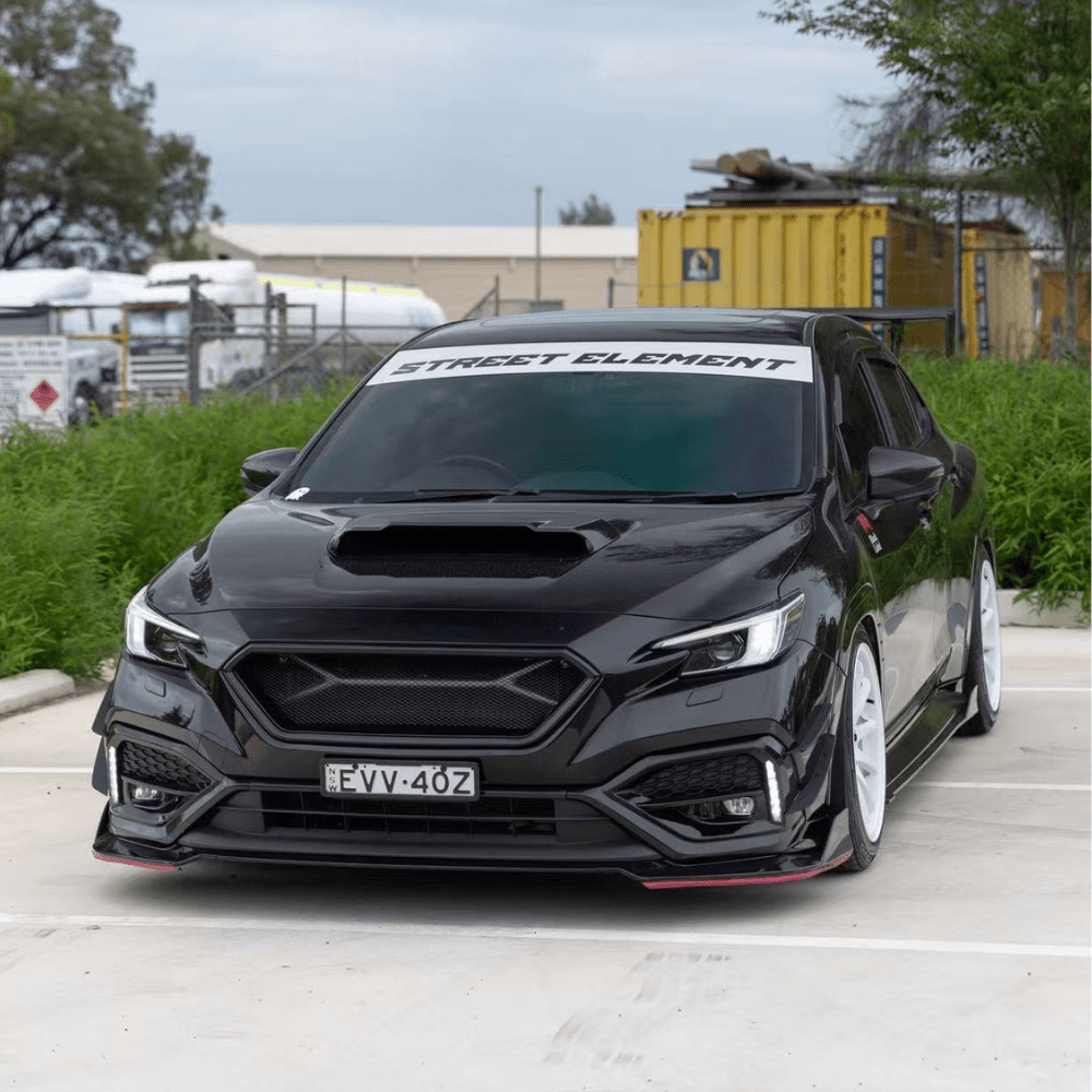 JDMuscle [22-26 WRX] 3-Piece V2 Front Lip | Paint Matched / Carbon Fiber