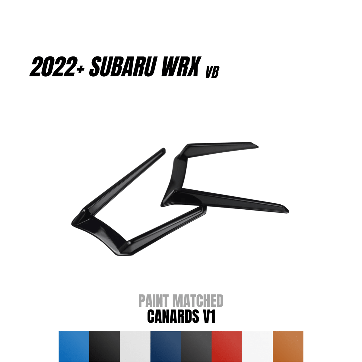 JDMuscle [22-26 WRX] Canards V1 - ABS / Paint Matched / Gloss Black *CLEARANCE*NO RETURNS*
