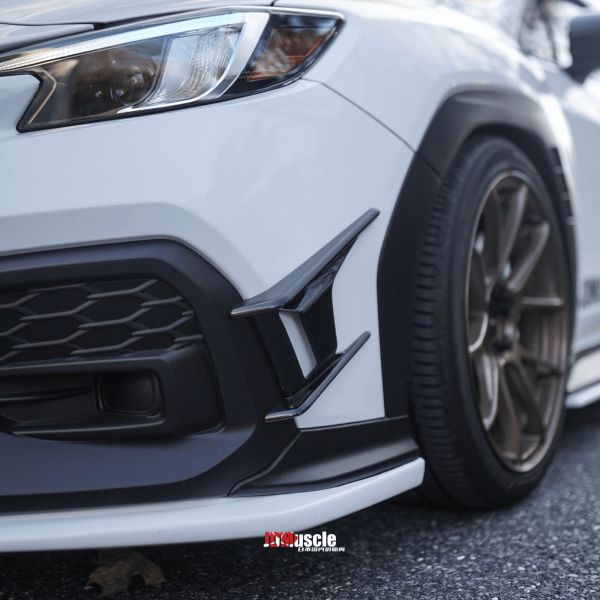 JDMuscle [22-26 WRX] Canards V2 - Paint Matched / Gloss Black / ABS *CLEARANCE*NO RETURNS*
