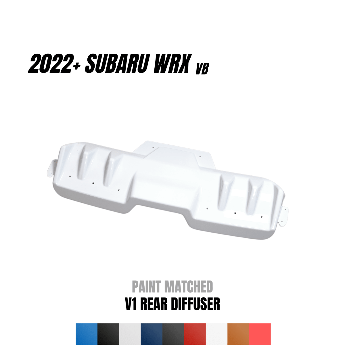 JDMuscle [22-26 WRX] Rear Diffuser V1 | Paint Matched / Gloss Black / Cherry Red