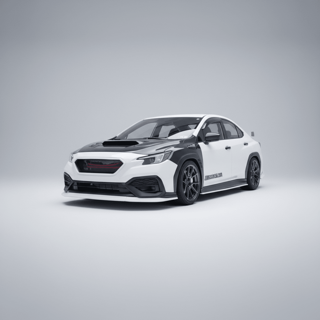 JDMuscle [22-26 WRX] Spec CS 3-Piece Front Lip Paint Matched / Gloss Black / RAW ABS