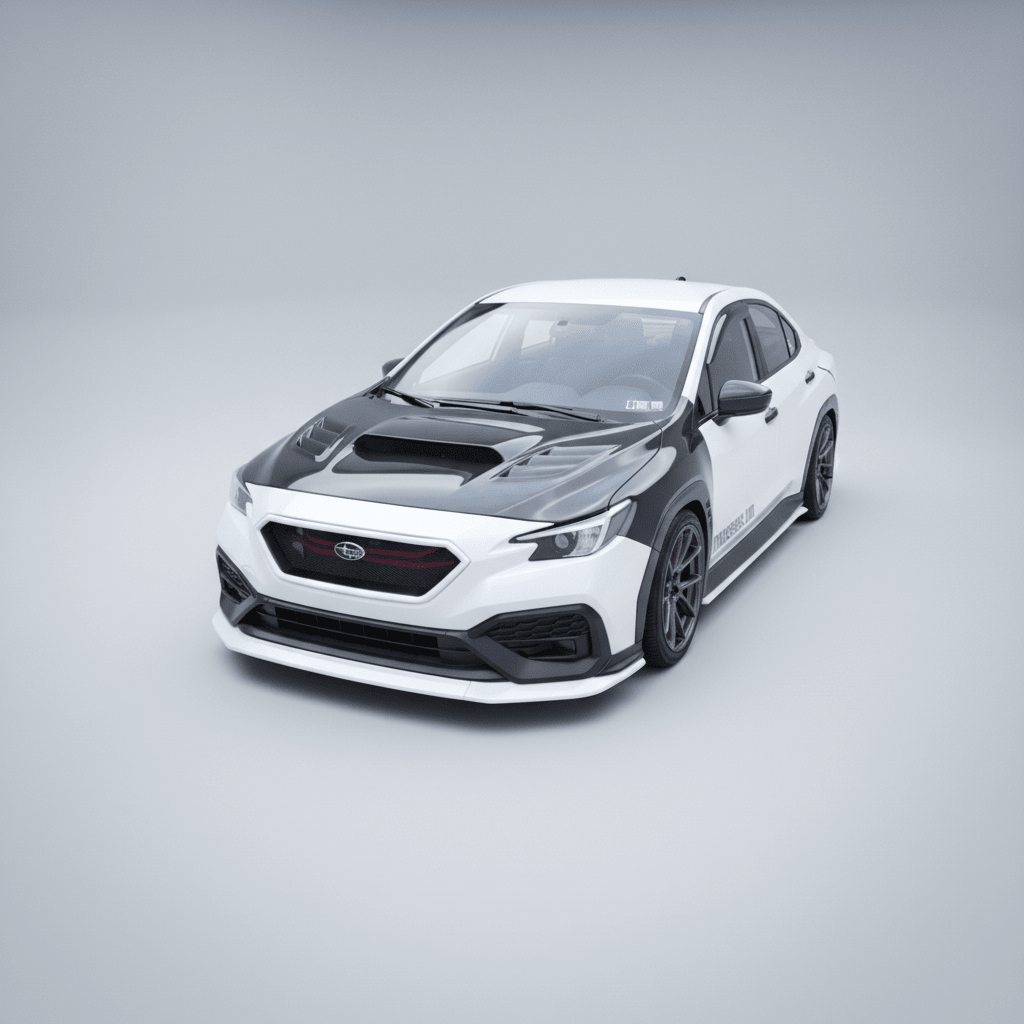 JDMuscle [22-26 WRX] Spec CS 3-Piece Front Lip Paint Matched / Gloss Black / RAW ABS
