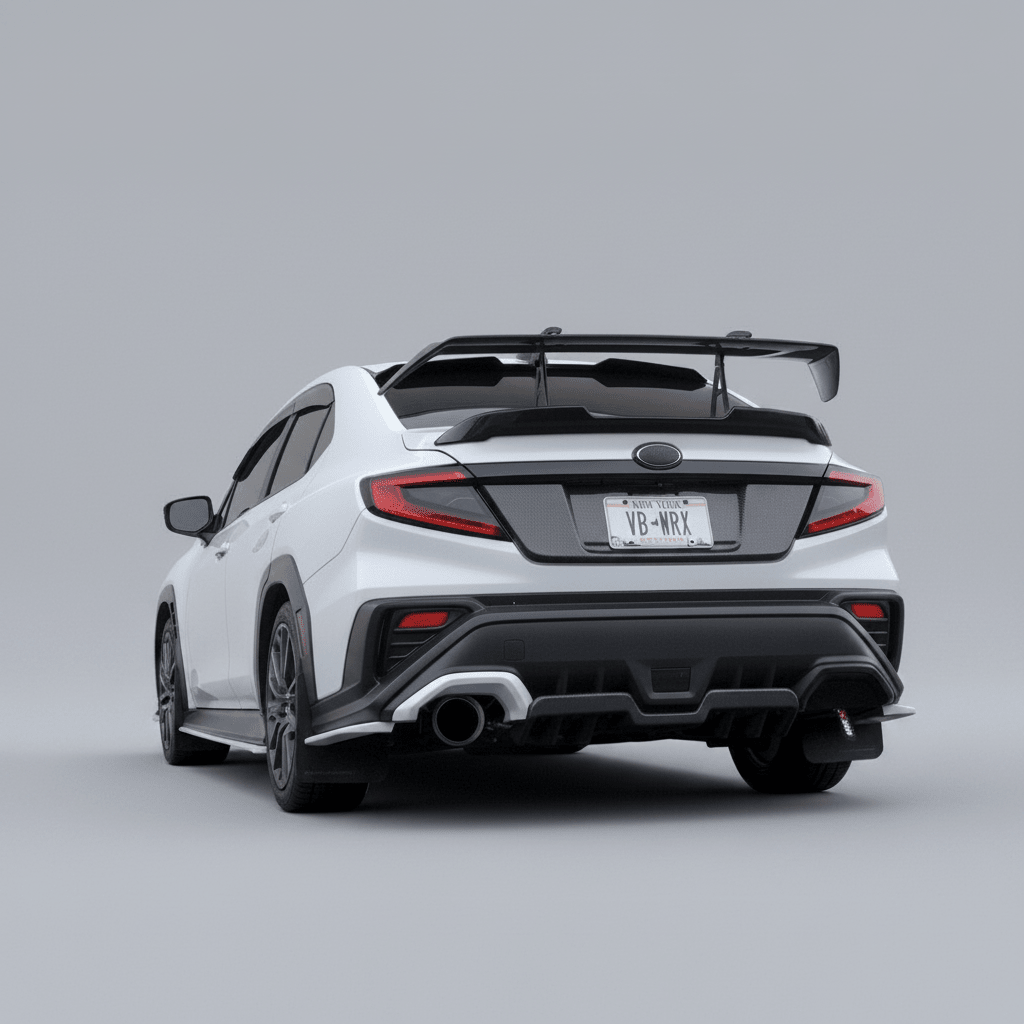 JDMuscle [22-26 WRX] STI Style Swan Neck Spoiler | Paint Matched / Carbon Fiber
