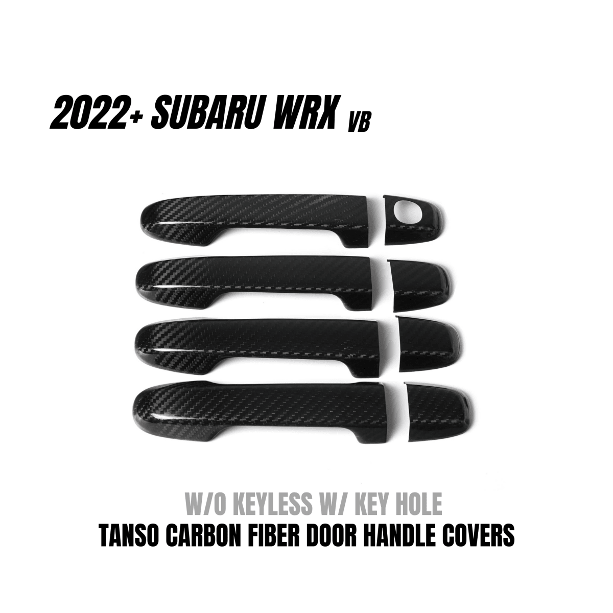 JDMuscle [22-26 WRX] Tanso Pre-preg Carbon Fiber Door Handle Covers w/ Gloss Finish