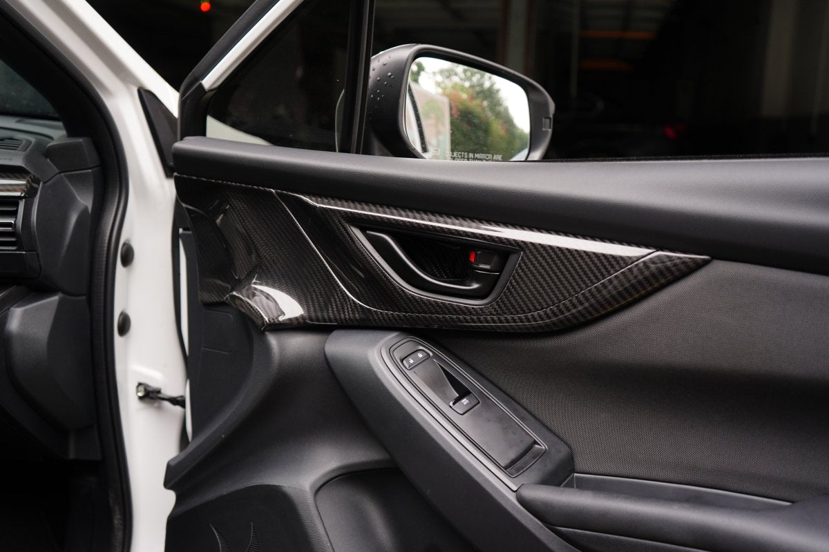 JDMuscle [22-26 WRX] Tanso Pre-preg Carbon Fiber Front Door Larger Pannel Covers - 2 PC