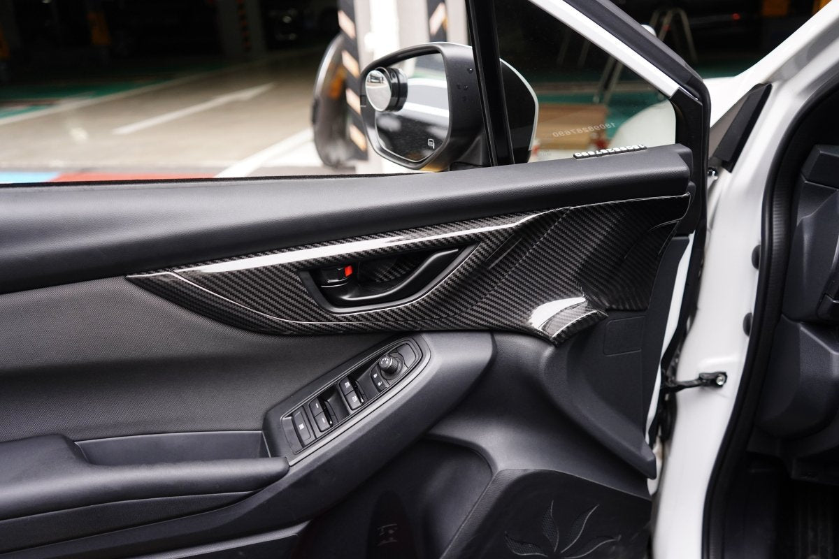 JDMuscle [22-26 WRX] Tanso Pre-preg Carbon Fiber Front Door Larger Pannel Covers - 2 PC