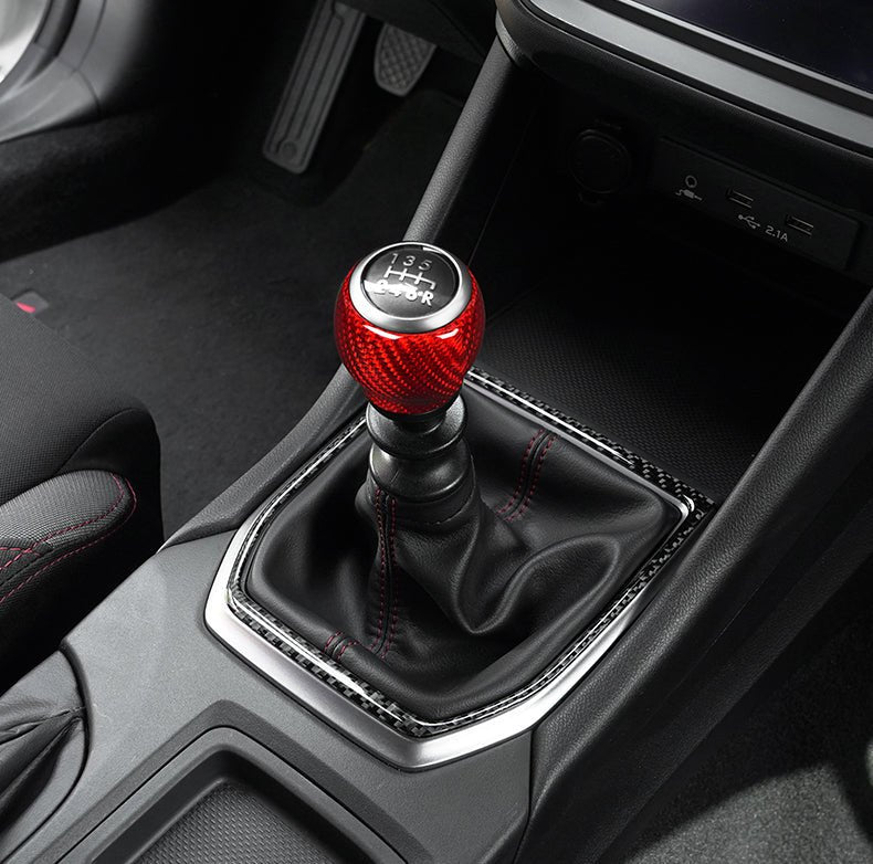 JDMuscle [22-26 WRX] Tanso Pre-preg Carbon Fiber Shift Knob Surround Cover