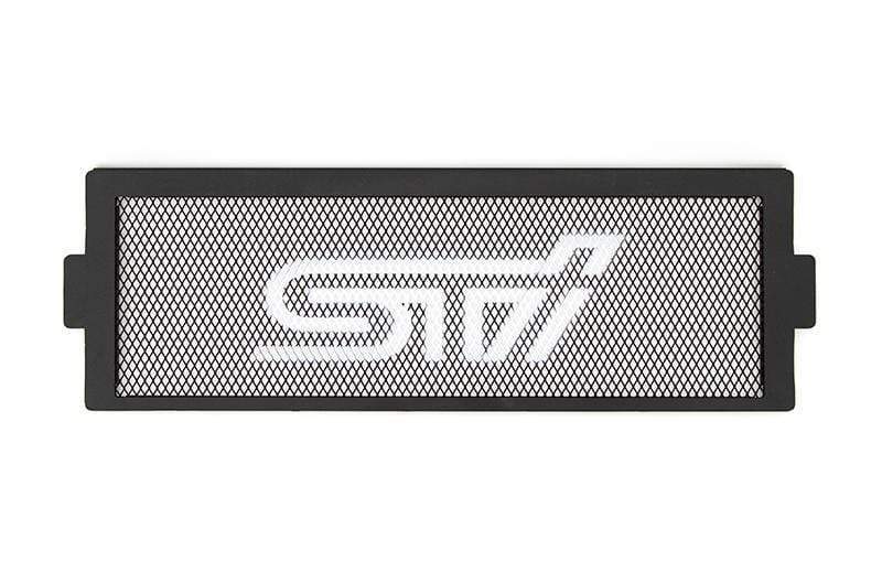 JDMuscle [22-26 WRX, 19+ Ascent, 20+ Outback, 20+ Legacy] Top Mount Intercooler Mesh Guard with WRX/STI Logo-Red/White