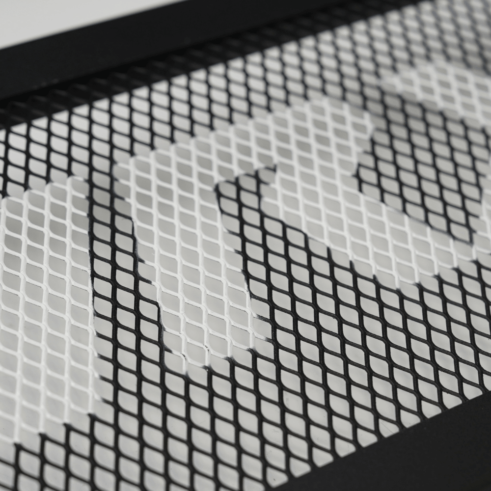 JDMuscle [22-26 WRX, 19+ Ascent, 20+ Outback, 20+ Legacy] Top Mount Intercooler Mesh Guard with WRX/STI Logo-Red/White