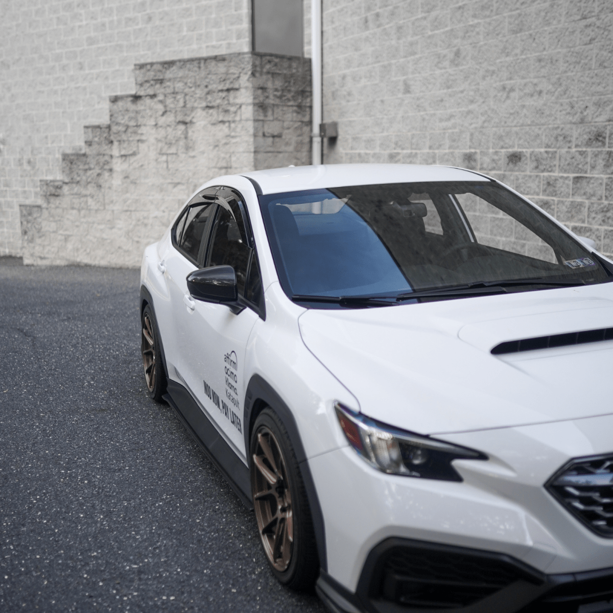 JDMuscle [22-26 WRX] V1 Rain Guards / Window Visors-Acrylic/Carbon Fiber