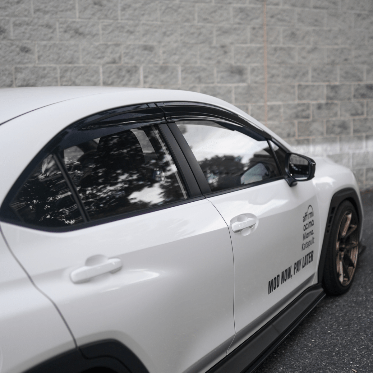 JDMuscle [22-26 WRX] V1 Rain Guards / Window Visors-Acrylic/Carbon Fiber
