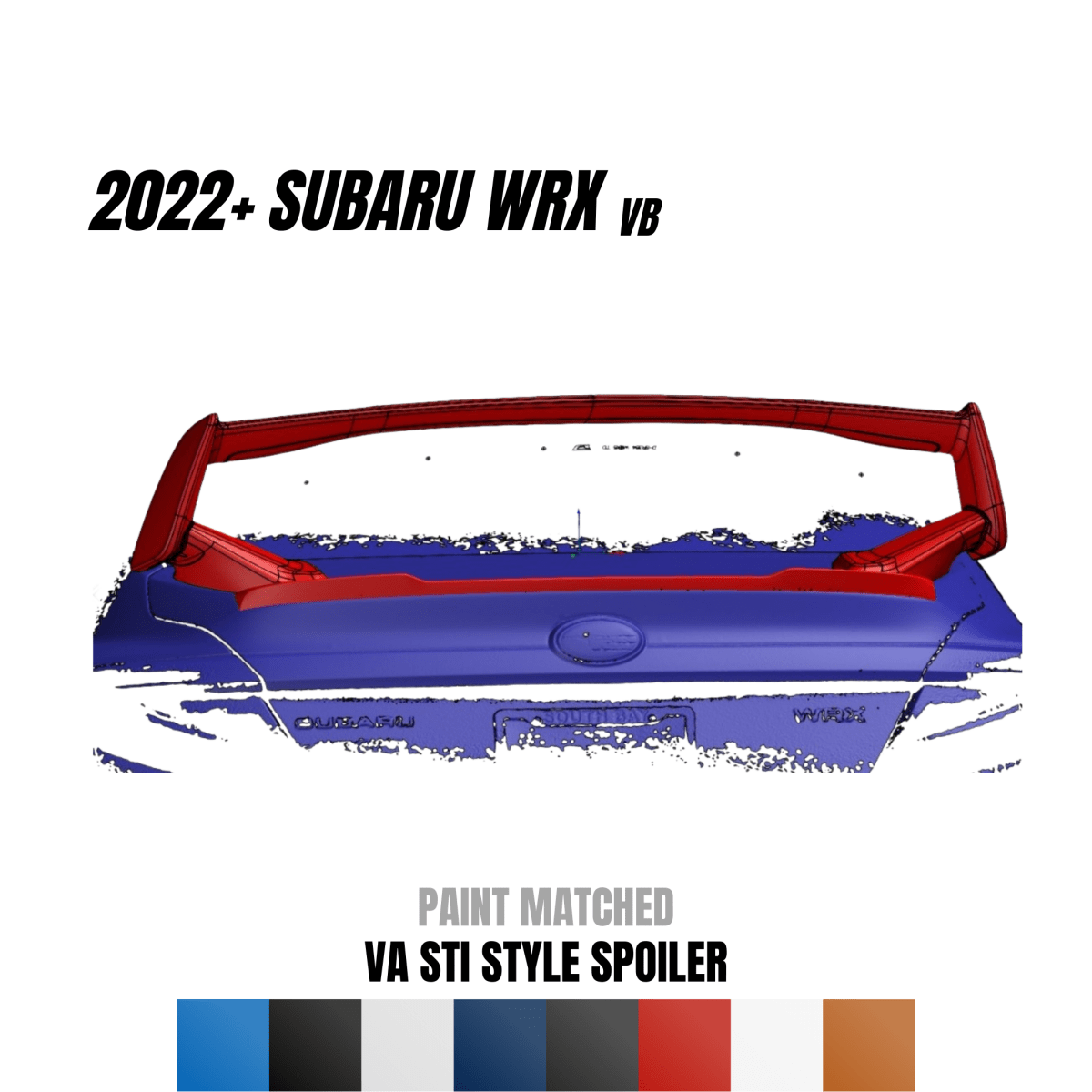 JDMuscle [22-26 WRX] VA STI Style 5-Piece Spoiler-Paint Matched/Gloss Black/ABS *Final Edition