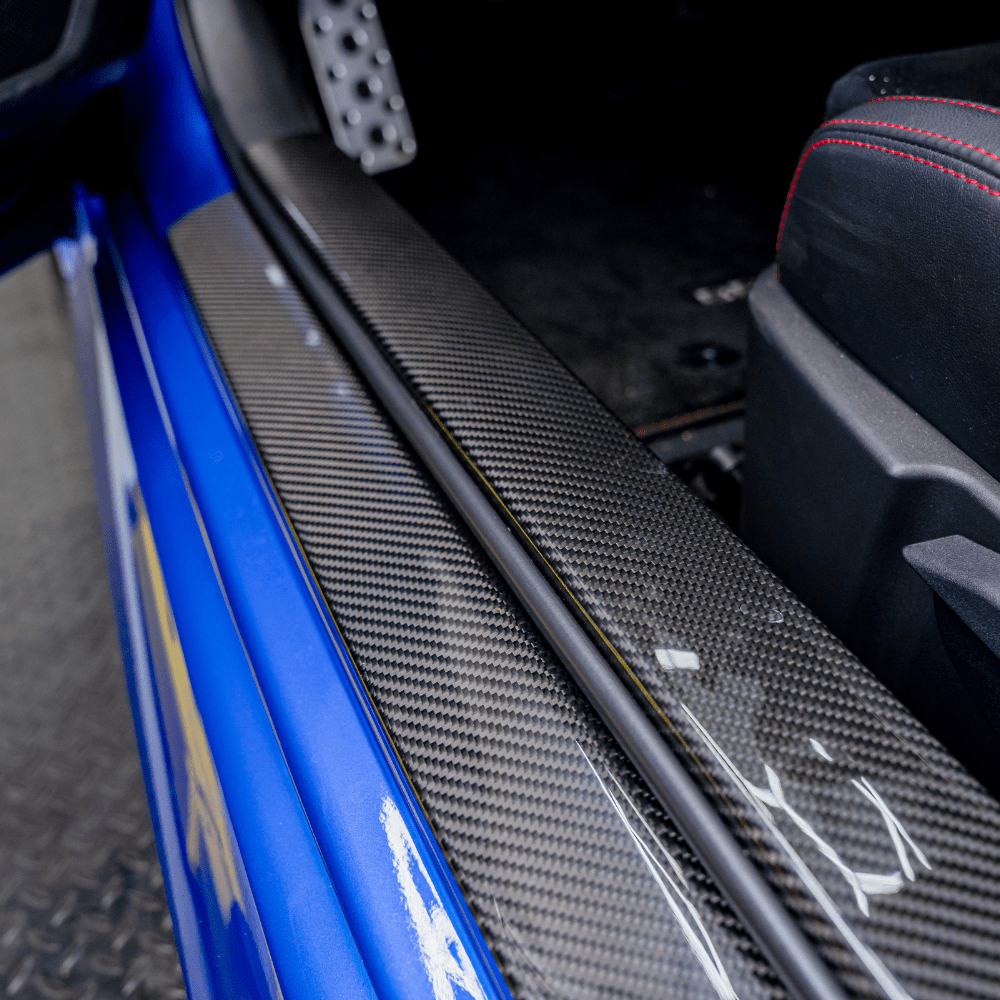 JDMuscle [22+ BRZ/GR86] Carbon Fiber Inner Door Sill Covers - Twill / Forged Carbon Fiber...