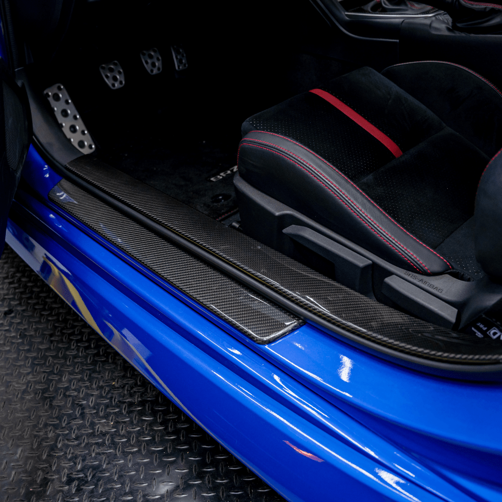 JDMuscle [22+ BRZ/GR86] Carbon Fiber Inner Door Sill Covers - Twill / Forged Carbon Fiber...