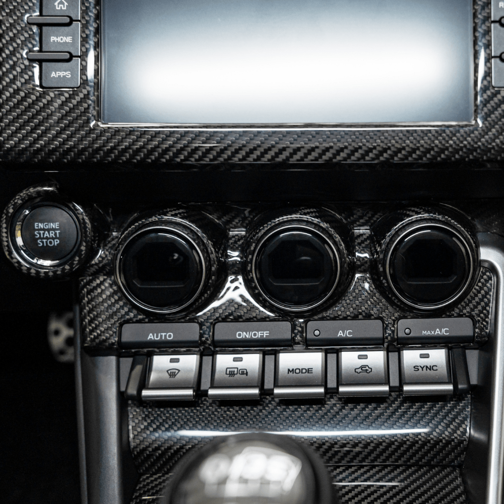 JDMuscle [22+ BRZ/GR86] Pre-preg Carbon Fiber Center Control Panel Trim Cover w/ Gloss Finish *Clearance*