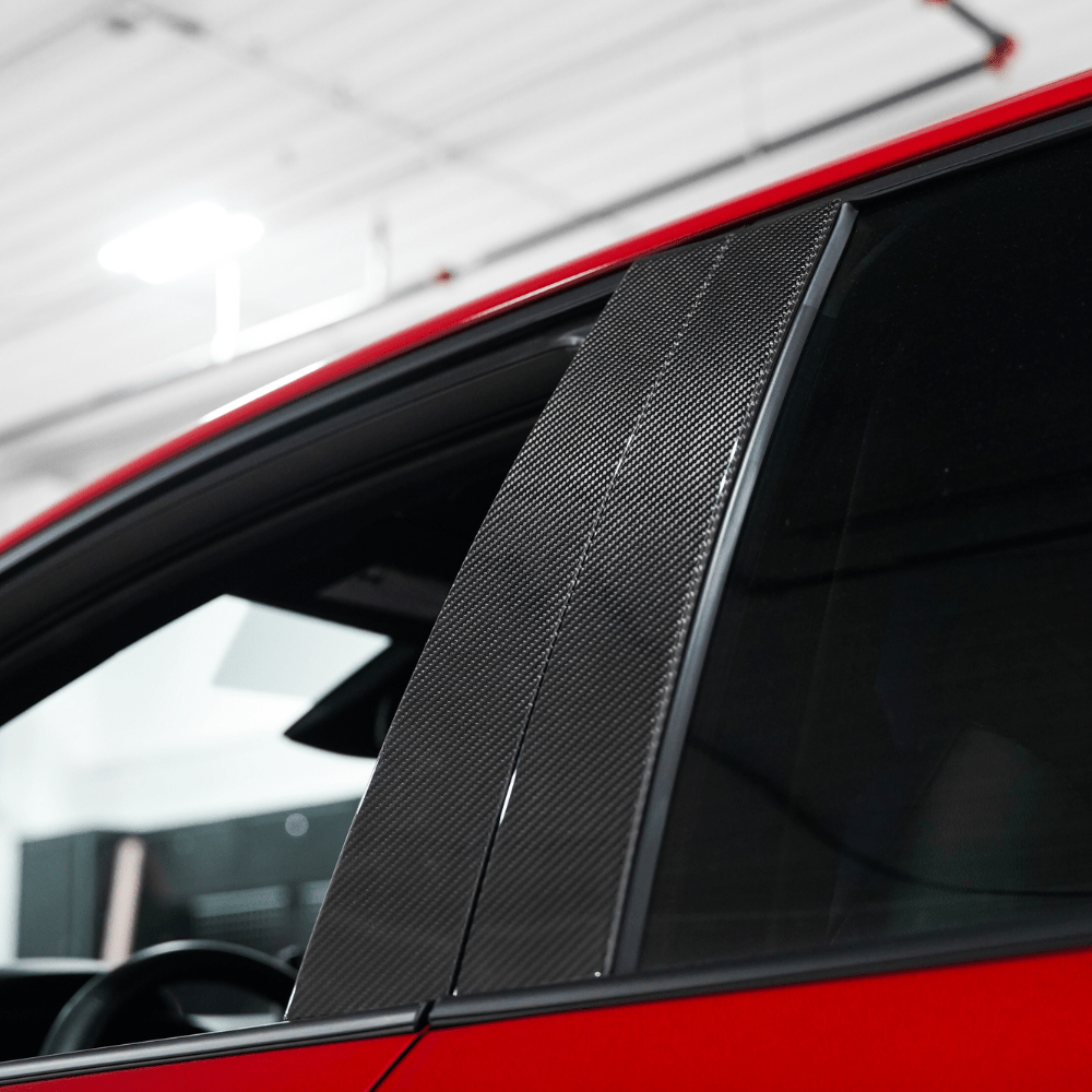 JDMuscle 23-26 Toyota GR Corolla Carbon Fiber Exterior B-Pillar Covers (4PC)