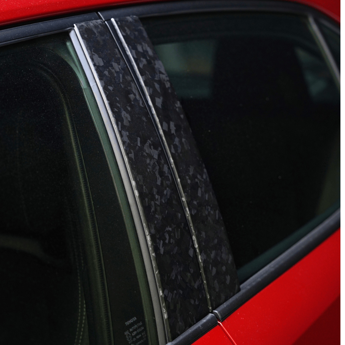 JDMuscle 23-26 Toyota GR Corolla Carbon Fiber Exterior B-Pillar Covers (4PC)