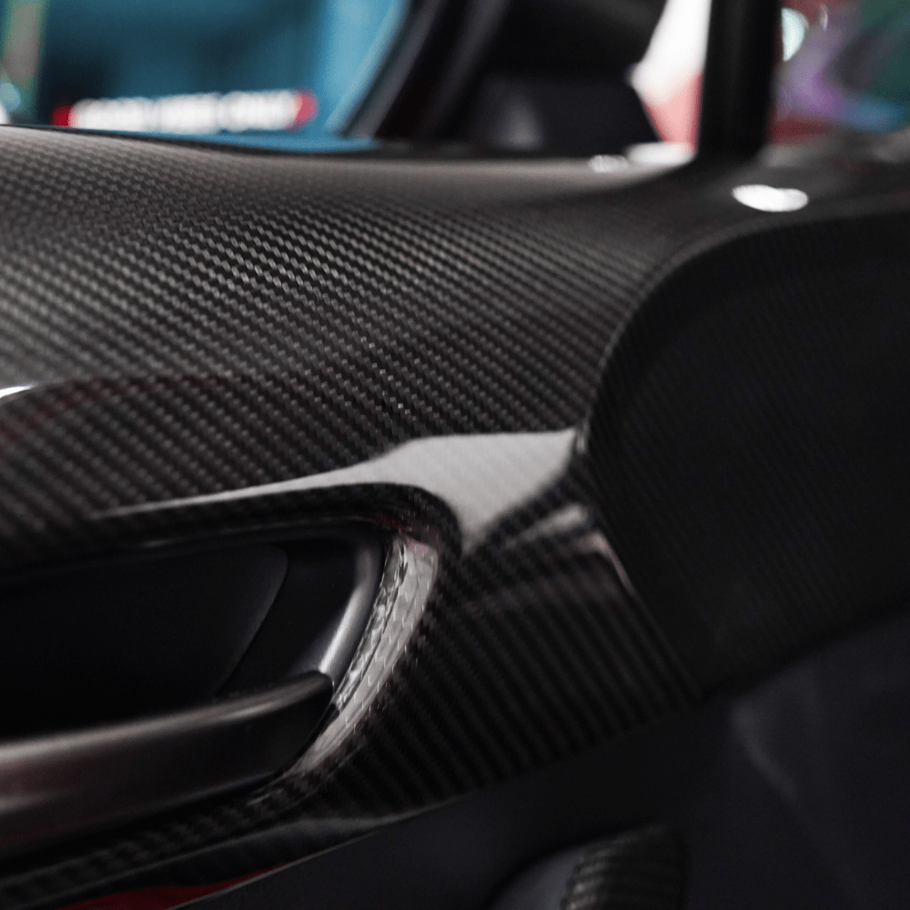 JDMuscle 23-26 Toyota GR Corolla Carbon Fiber Upper Door Trim (Front&Rear 4PCS)