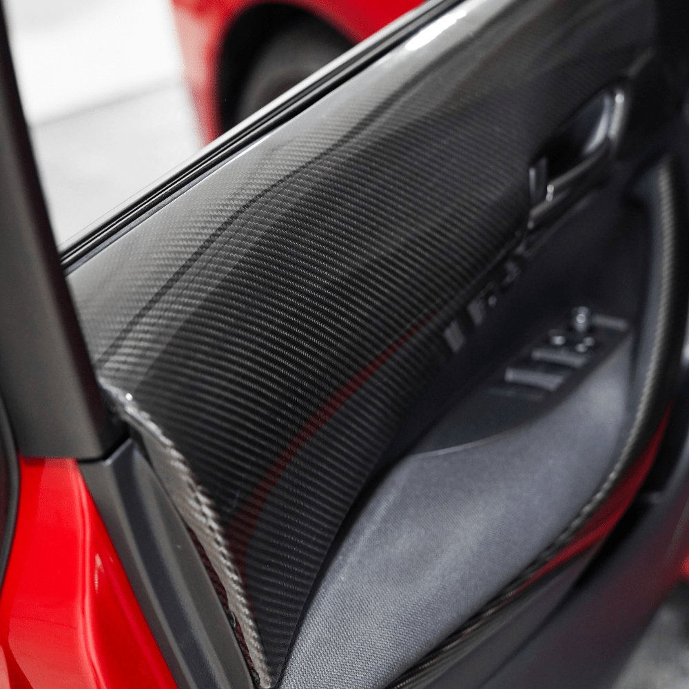 JDMuscle 23-26 Toyota GR Corolla Carbon Fiber Upper Door Trim (Front&Rear 4PCS)