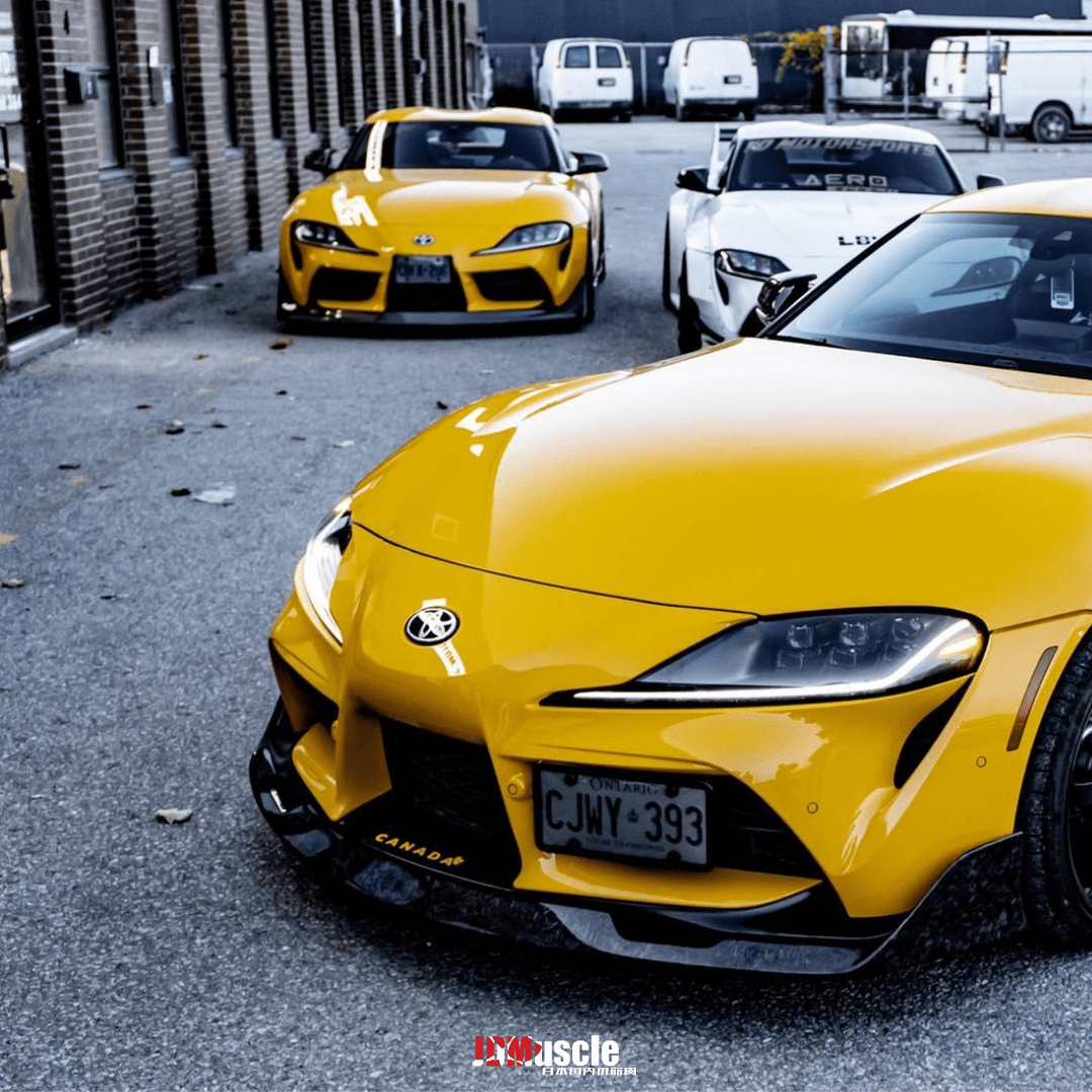 JDMuscle Tanso Carbon Fiber AM Style Front Lip for 2020+ Toyota Supra *Special Order*