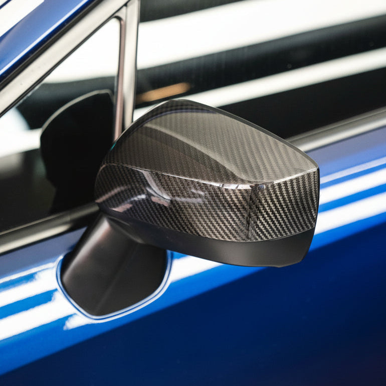 JDMuscle [15-21 WRX/STI] Pre-preg Carbon Fiber Side Mirror Covers w/o Turn Signal - View 2