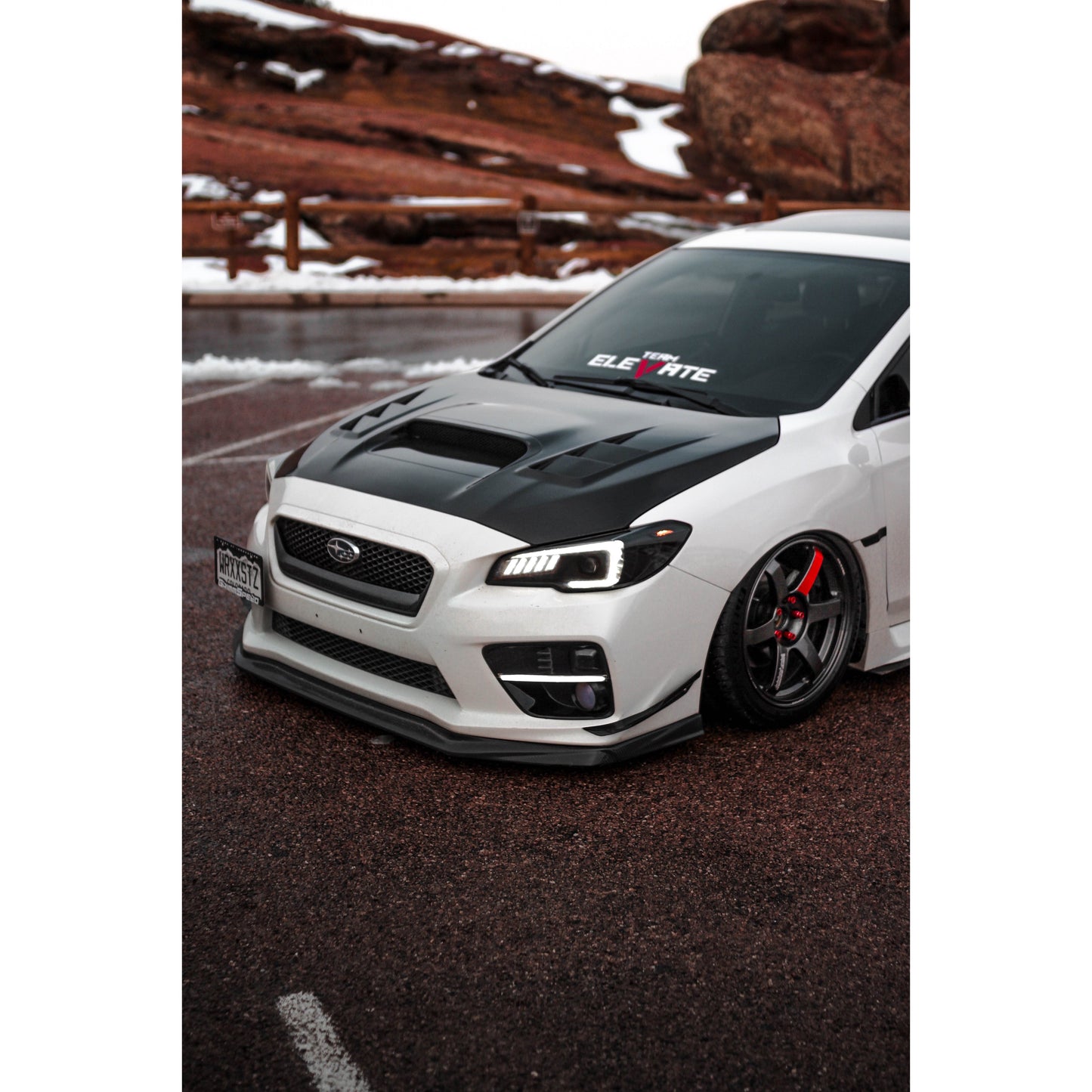 JDMuscle [15-17 WRX/STI] VR Style Carbon Fiber Front Bumper Lip