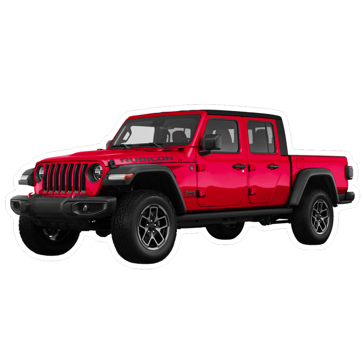 Jeep Gladiator Red Rubicon Vinyl Decal / Sticker