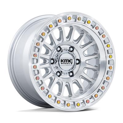 KMC KM552 IMS Gloss Silver with Machined Face Simulated Beadlock Wheels - S1997
