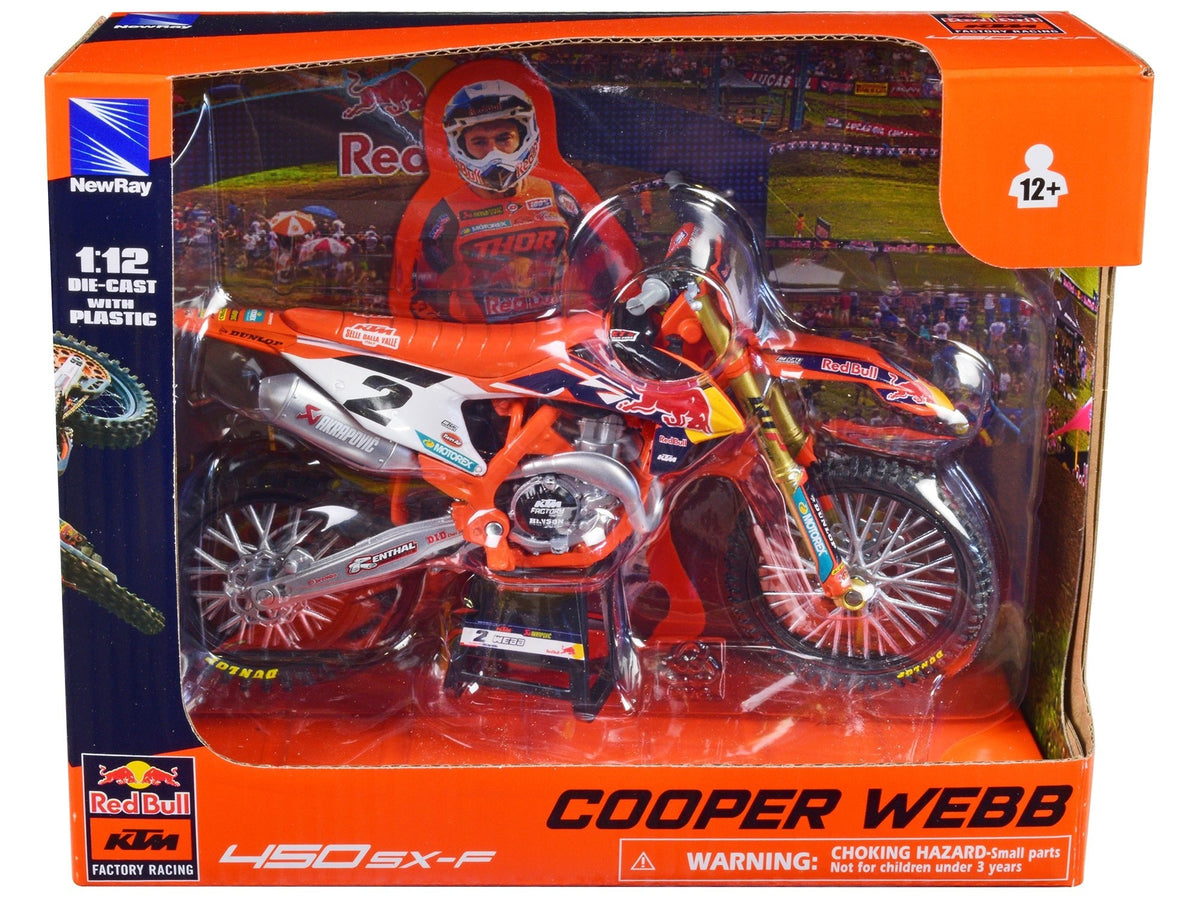 Rapid Vehicles KTM 450 SX-F Motorcycle #2 Cooper Webb "Red Bull KTM Factory Racing" 1/12 Diecast...