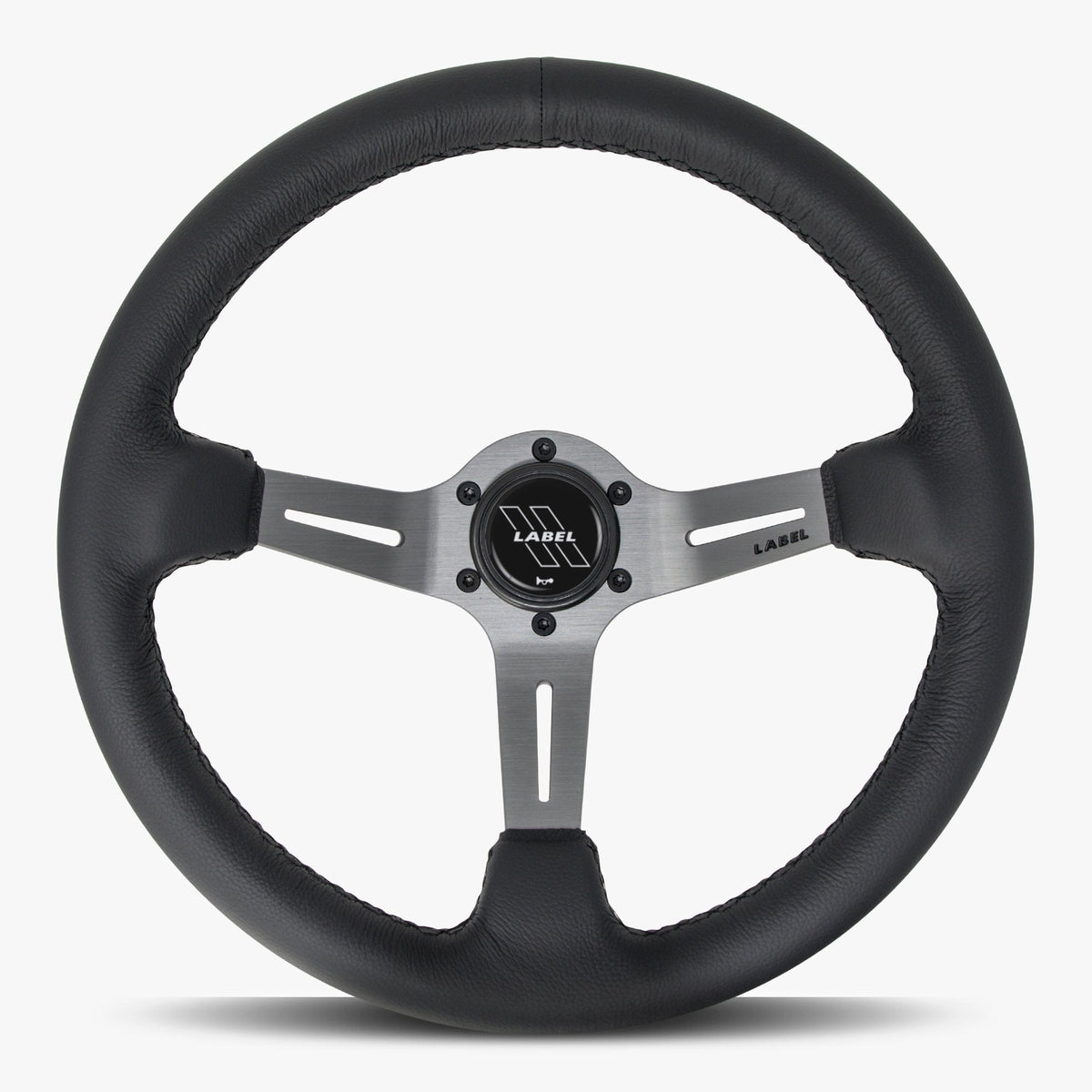 Speedzone Performance LLC The Le Mans | Black Leather | Graphite Spoke | Black Stitch