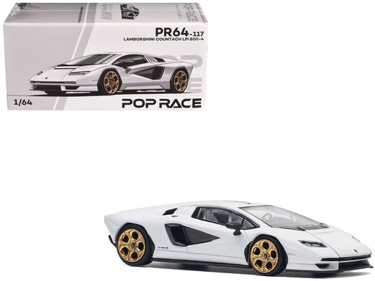 Rapid Vehicles Lamborghini Countach LPI 800-4 White with Carbon Accents 1/64 Diecast Model Car by...