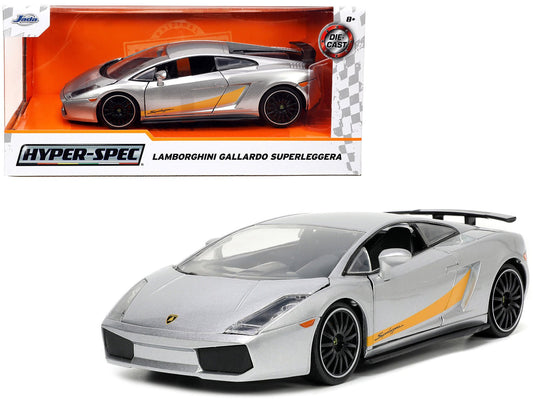 Rapid Vehicles Lamborghini Gallardo Superleggera Silver Metallic with Yellow Stripes "Hyper-Spec"...