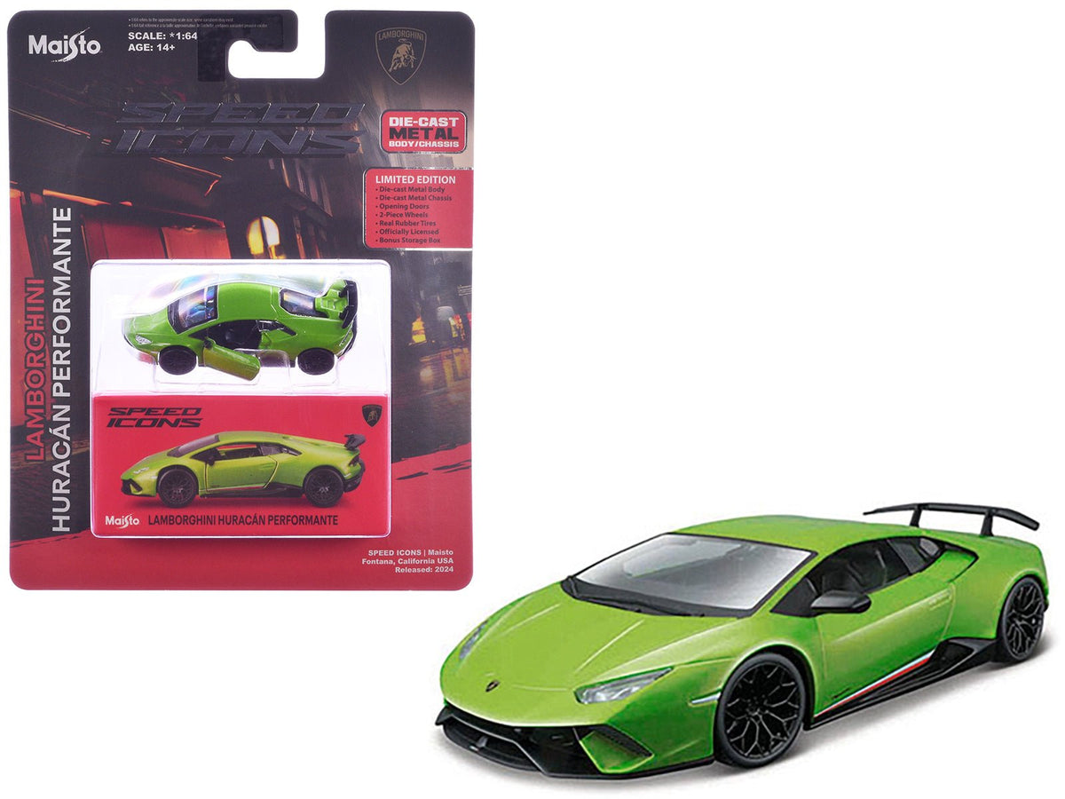Rapid Vehicles Lamborghini Huracan Performante Green "Speed Icons" Series 1/64 Diecast Model Car...