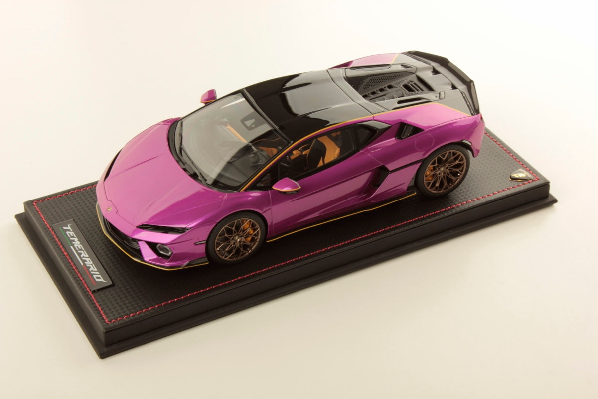 MR Models 2024 Lamborghini Temerario Alleggerita Package Viola Bast WITH DISPLAY 1:18