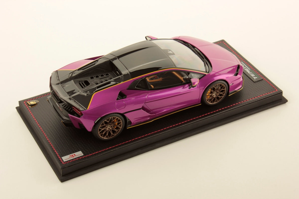 MR Models 2024 Lamborghini Temerario Alleggerita Package Viola Bast WITH DISPLAY 1:18