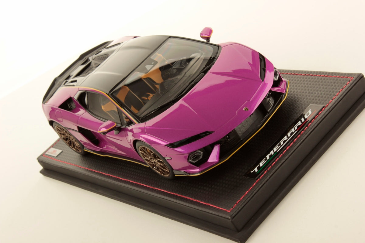 MR Models 2024 Lamborghini Temerario Alleggerita Package Viola Bast WITH DISPLAY 1:18