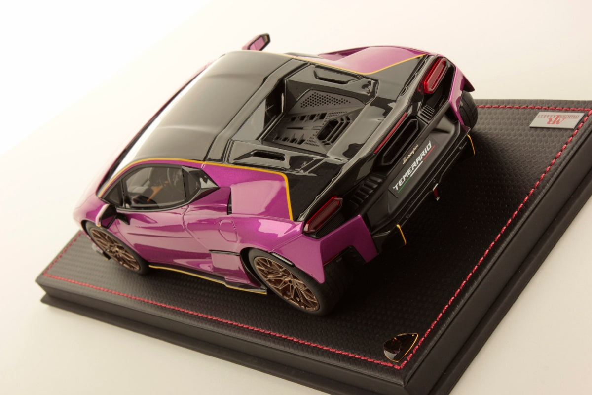 MR Models 2024 Lamborghini Temerario Alleggerita Package Viola Bast WITH DISPLAY 1:18