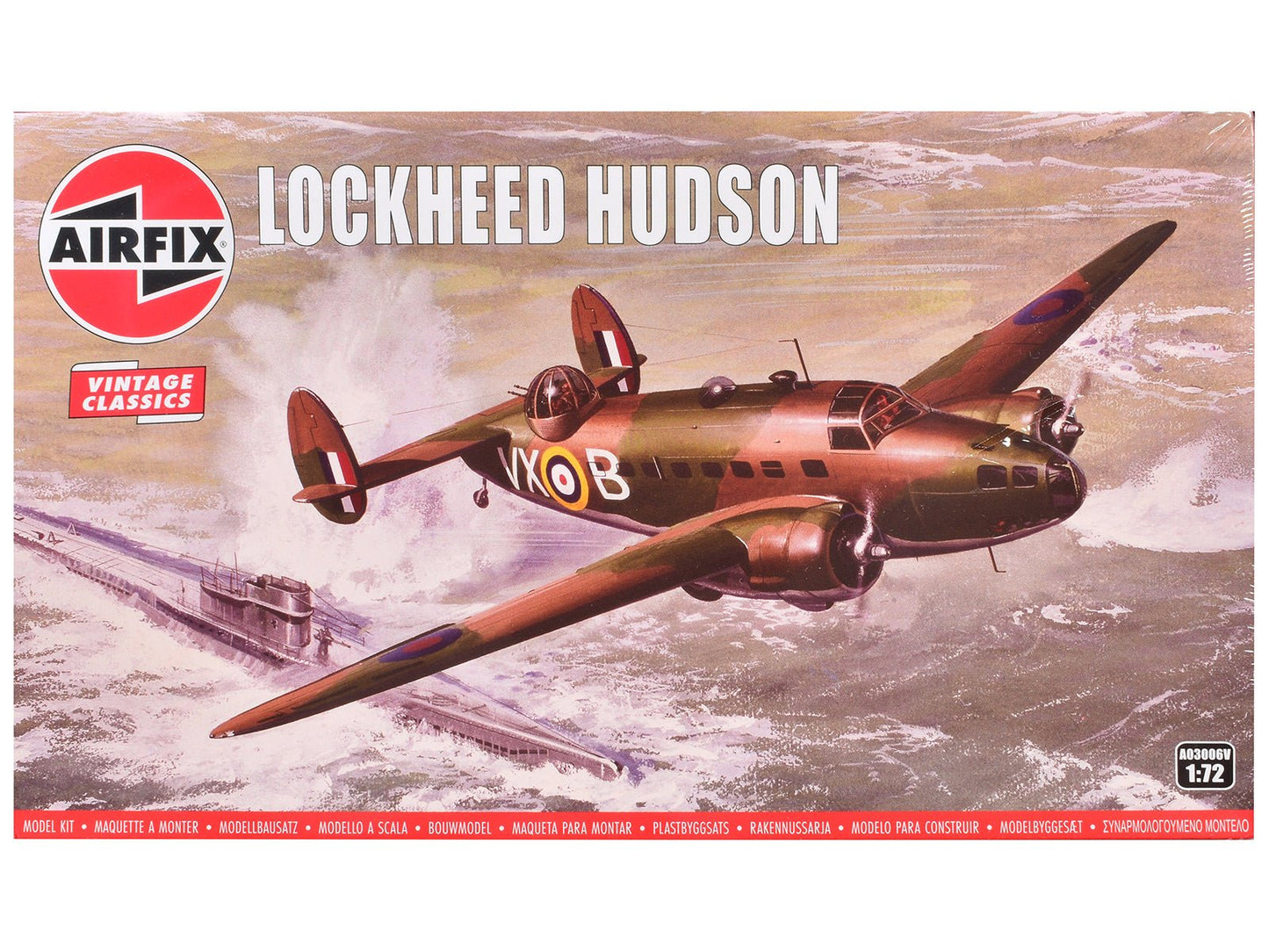 Level 2 Model Kit Lockheed Hudson Light Bomber Aircraft 1/72 Plastic Model Kit by Airfix  free shipping USA